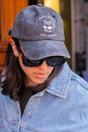 Black Denim Cap - Logo "Anti-Social Cat Owner"