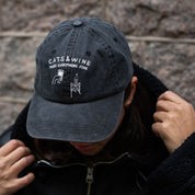 Black Denim Cap - Logo "Cats & Wine Make Everything Fine"