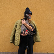 Black Wool Beanie - Dog Mom
