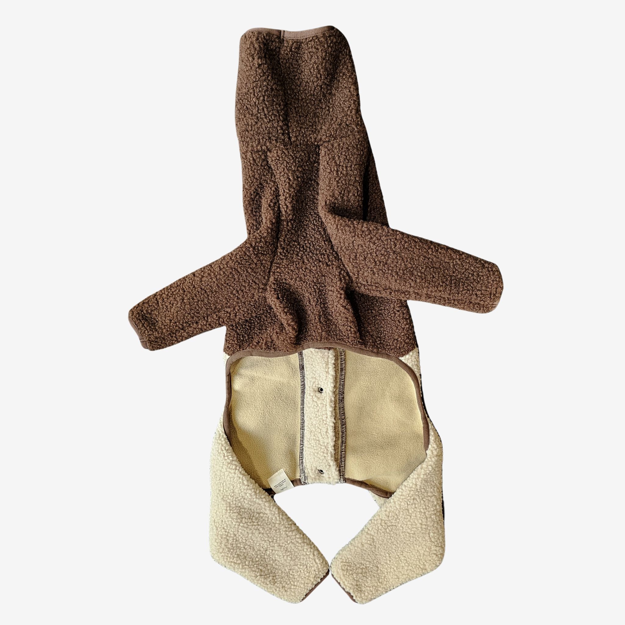 Beige & Brown Sighthound Fleece Onesie