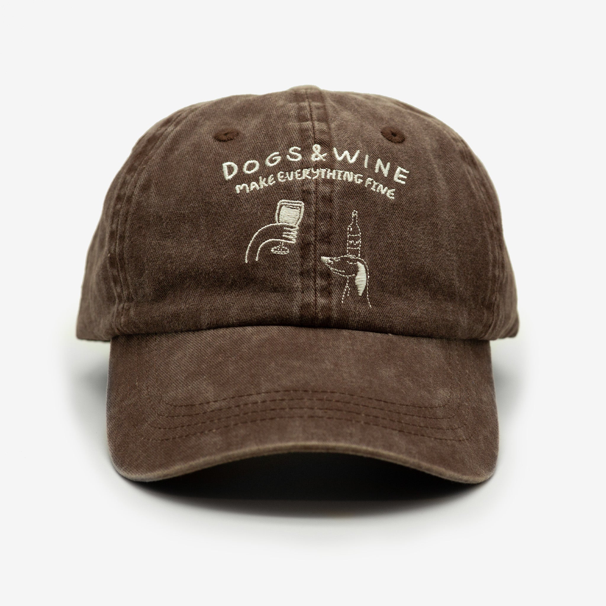 brown-denim-cap-dogs-and-wine-make-everything-fine-print-front.jpg