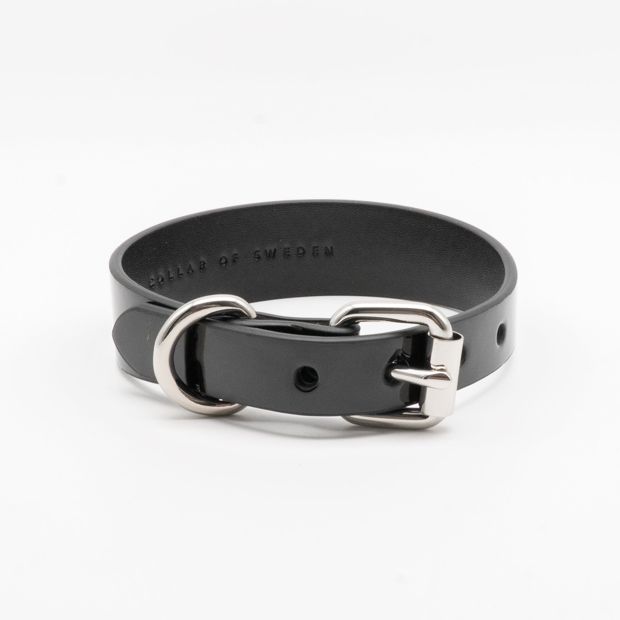 Glossy Black Dog Collar Thin