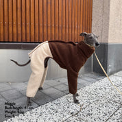 Beige & Brown Sighthound Fleece Onesie