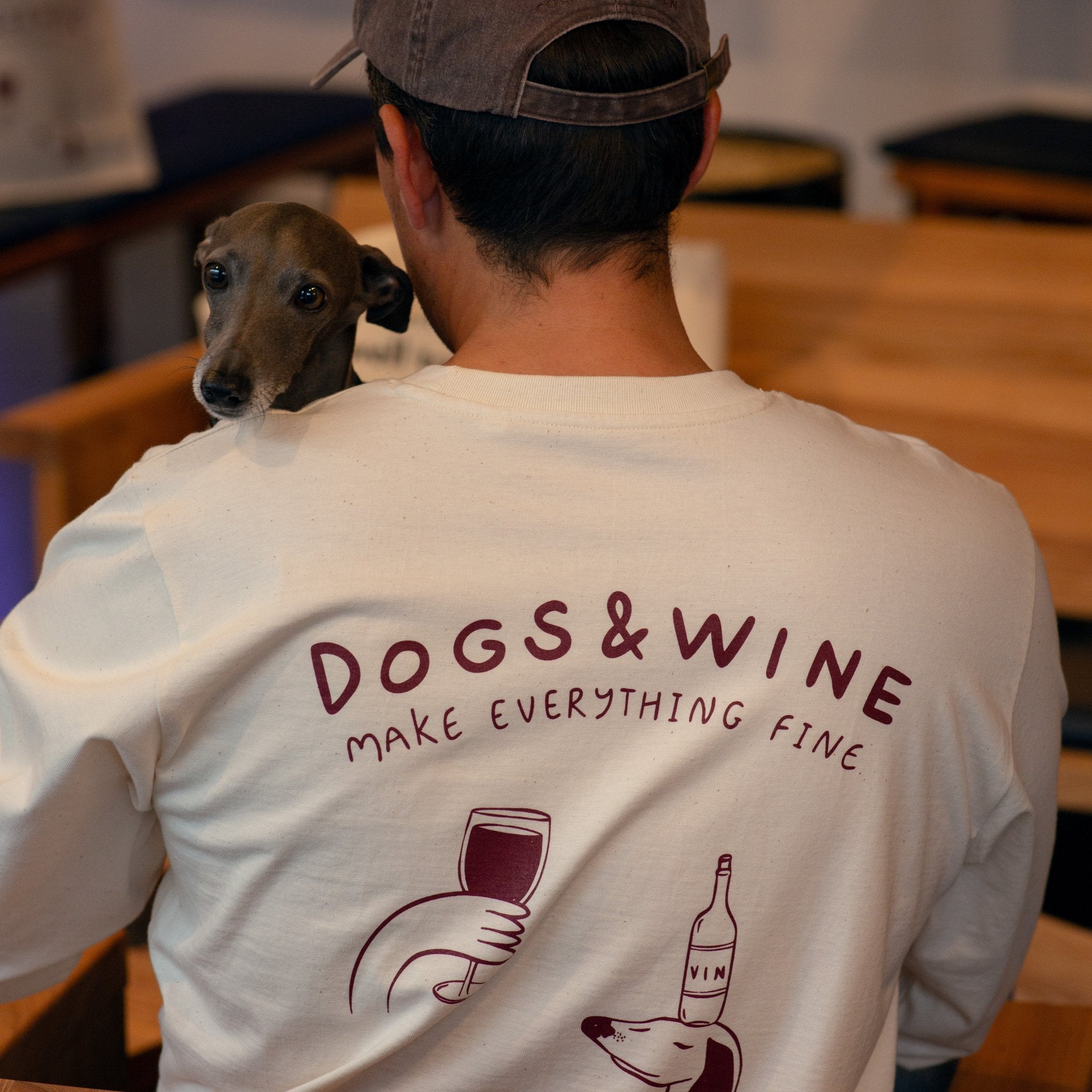 Off-White Long Sleeve - Dogs & Wine Make Everything Fine