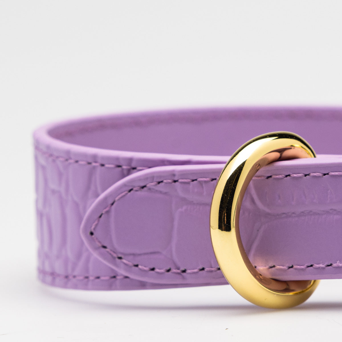 Violet Croco Dog Collar Thin
